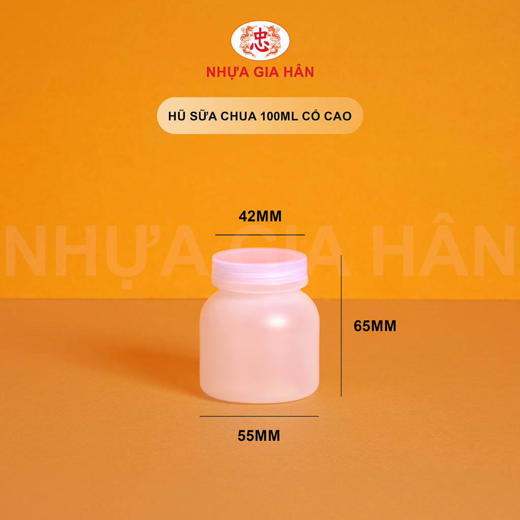 HŨ SỮA CHUA NHỰA HDPE 100ML CỔ CAO HŨ SỮA CHUA NHỰA HDPE 100ML CỔ CAO - Ảnh 1